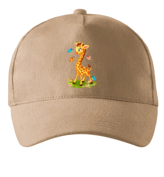 Кепка Жирафа з метеликами Песочный фото