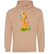 Жіноча толстовка (худі) Жирафа з метеликами Пісочний Жіноча толстовка (худі) Жирафа з метеликами Пісочний фото