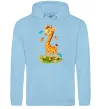 Женская толстовка (худи) Жирафа з метеликами Голубой фото