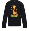 Детский Свитшот Жирафа з метеликами Черный фото