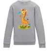 Детский Свитшот Жирафа з метеликами Серый меланж фото