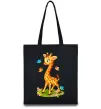Еко-сумка Жирафа з метеликами Чорний Еко-сумка Жирафа з метеликами Чорний фото