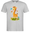 Чоловіча футболка Жирафа з метеликами Сірий Чоловіча футболка Жирафа з метеликами Сірий фото