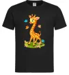 Чоловіча футболка Жирафа з метеликами Чорний Чоловіча футболка Жирафа з метеликами Чорний фото