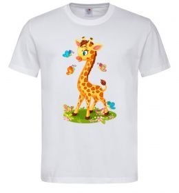 Чоловіча футболка Жирафа з метеликами