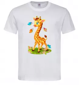 Мужская футболка Маленька жирафа Зеленый фото Мужская футболка Маленька жирафа Зеленый фото