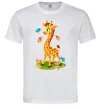 Чоловіча футболка Жирафа з метеликами Білий Чоловіча футболка Жирафа з метеликами Білий фото