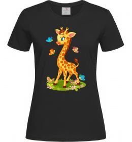 Женская футболка Жирафа з метеликами