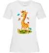 Женская футболка Жирафа з метеликами Белый Женская футболка Жирафа з метеликами Белый фото