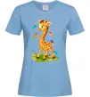 Женская футболка Жирафа з метеликами Голубой Женская футболка Жирафа з метеликами Голубой фото