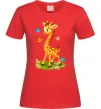 Женская футболка Жирафа з метеликами Красный Женская футболка Жирафа з метеликами Красный фото