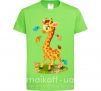 Детская футболка Жираф с бабочками Лаймовый фото