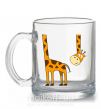 Чашка стеклянная Жираф завис Прозрачный фото