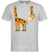 Чоловіча футболка Жираф завис Сірий фото
