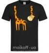 Мужская футболка Жираф завис Черный фото