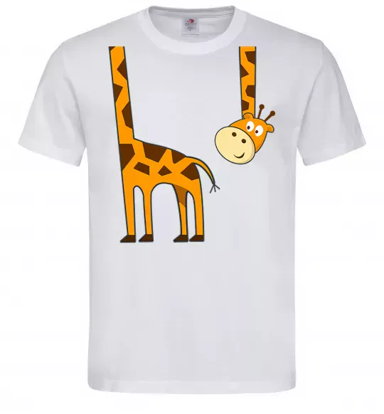 Чоловіча футболка Жираф завис Білий фото