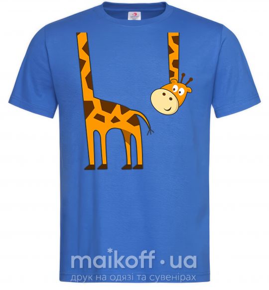 Чоловіча футболка Жираф завис Яскраво-синій фото