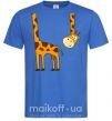 Мужская футболка Жираф завис Ярко-синий фото