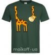 Мужская футболка Жираф завис Темно-зеленый фото