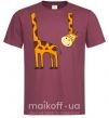 Мужская футболка Жираф завис Бордовый фото