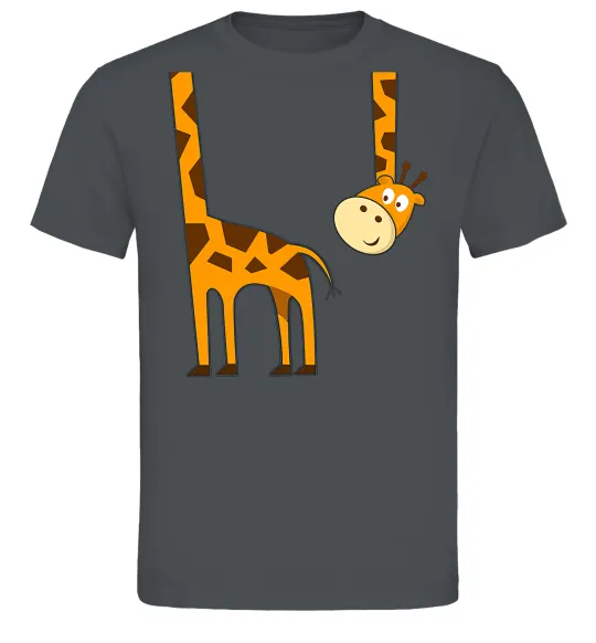 Чоловіча футболка Жираф завис Графіт фото