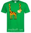 Мужская футболка Жираф завис Зеленый фото
