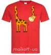 Мужская футболка Жираф завис Красный фото