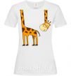 Женская футболка Жираф завис Белый фото