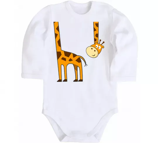 Детский боди Жираф завис Белый фото