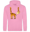 Жіноча толстовка (худі) Жираф завис Рожевий фото