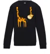 Детский Свитшот Жираф завис Черный фото