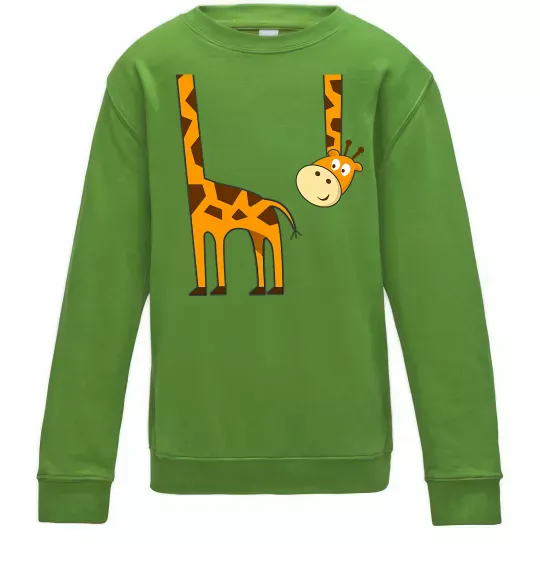 Детский Свитшот Жираф завис Лаймовый фото