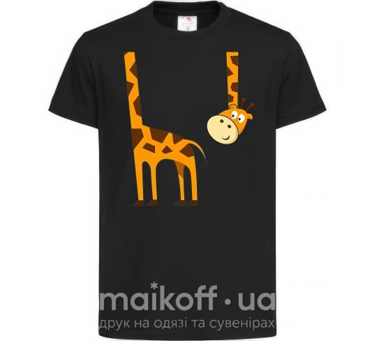 Дитяча футболка Жираф завис Чорний фото
