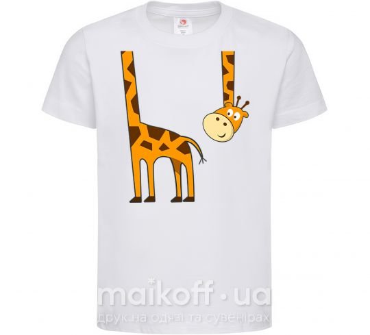 Дитяча футболка Жираф завис Білий фото