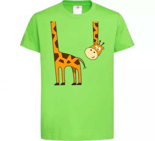 Детская футболка Жираф завис Лаймовый фото
