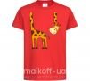 Дитяча футболка Жираф завис Червоний фото