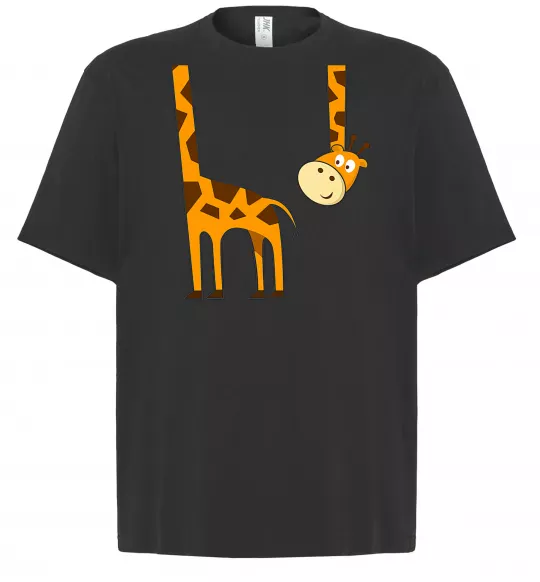 Футболка Оверсайз Жираф завис Черный фото