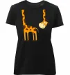 Жіноча преміум футболка Жираф завис Чорний фото