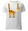 Мужская премиум футболка Жираф завис Белый фото