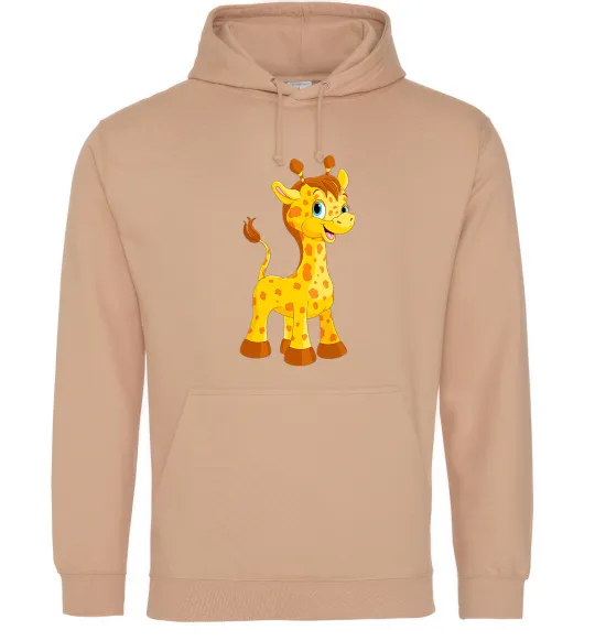 Мужская толстовка (худи) Маленька жирафа Песочный фото