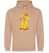 Мужская толстовка (худи) Маленька жирафа Песочный фото