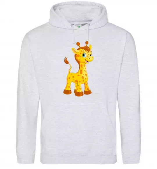 Жіноча толстовка (худі) Маленька жирафа Сірий меланж фото