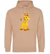 Жіноча толстовка (худі) Маленька жирафа Пісочний фото