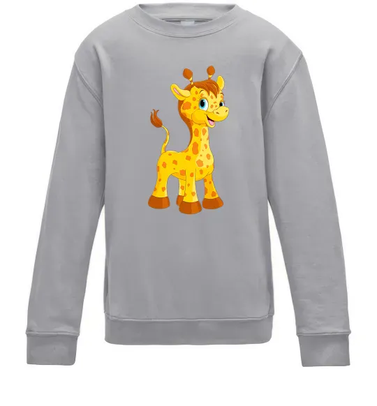 Дитячий світшот Маленька жирафа Сірий меланж фото