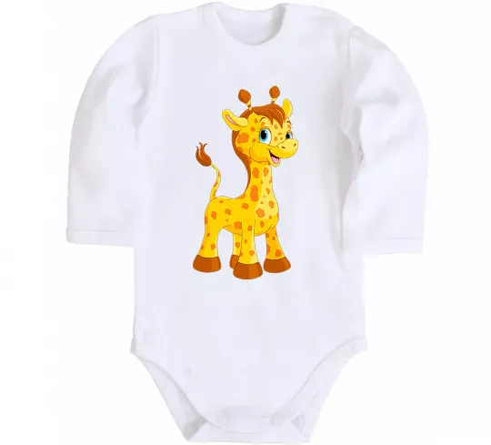 Дитячий бодік Маленька жирафа Білий фото