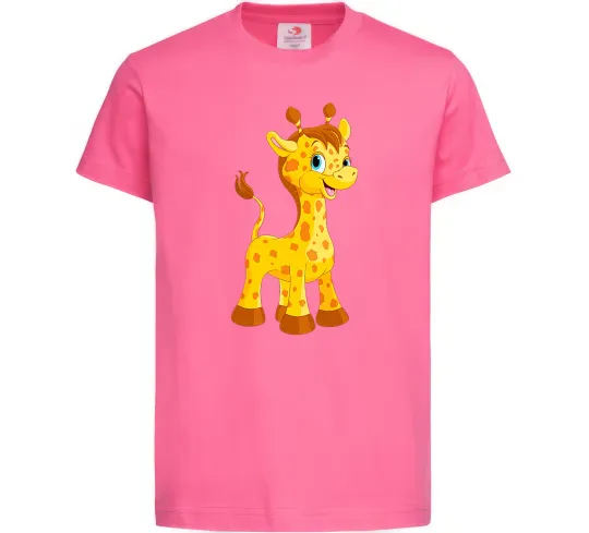 Детская футболка Маленька жирафа Ярко-розовый фото