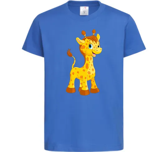 Детская футболка Маленька жирафа Ярко-синий фото