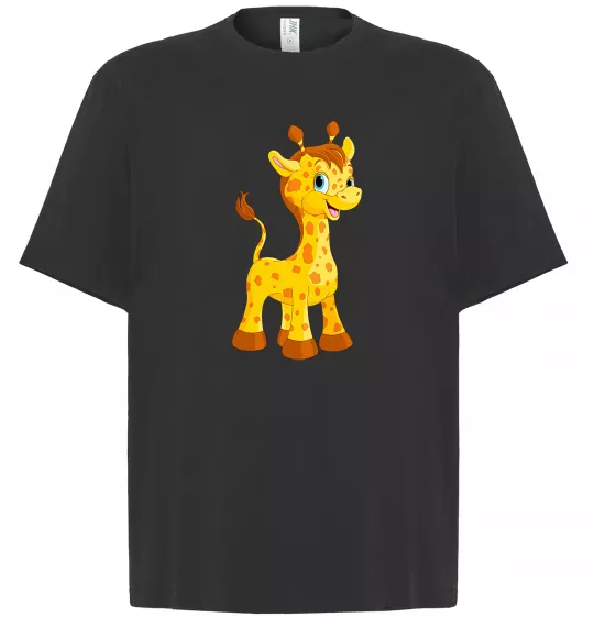 Футболка Оверсайз Маленька жирафа Черный фото
