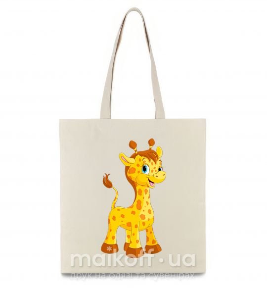 Эко-сумка Малыш жираф Бежевый фото