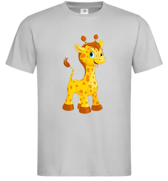 Мужская футболка Маленька жирафа Серый фото